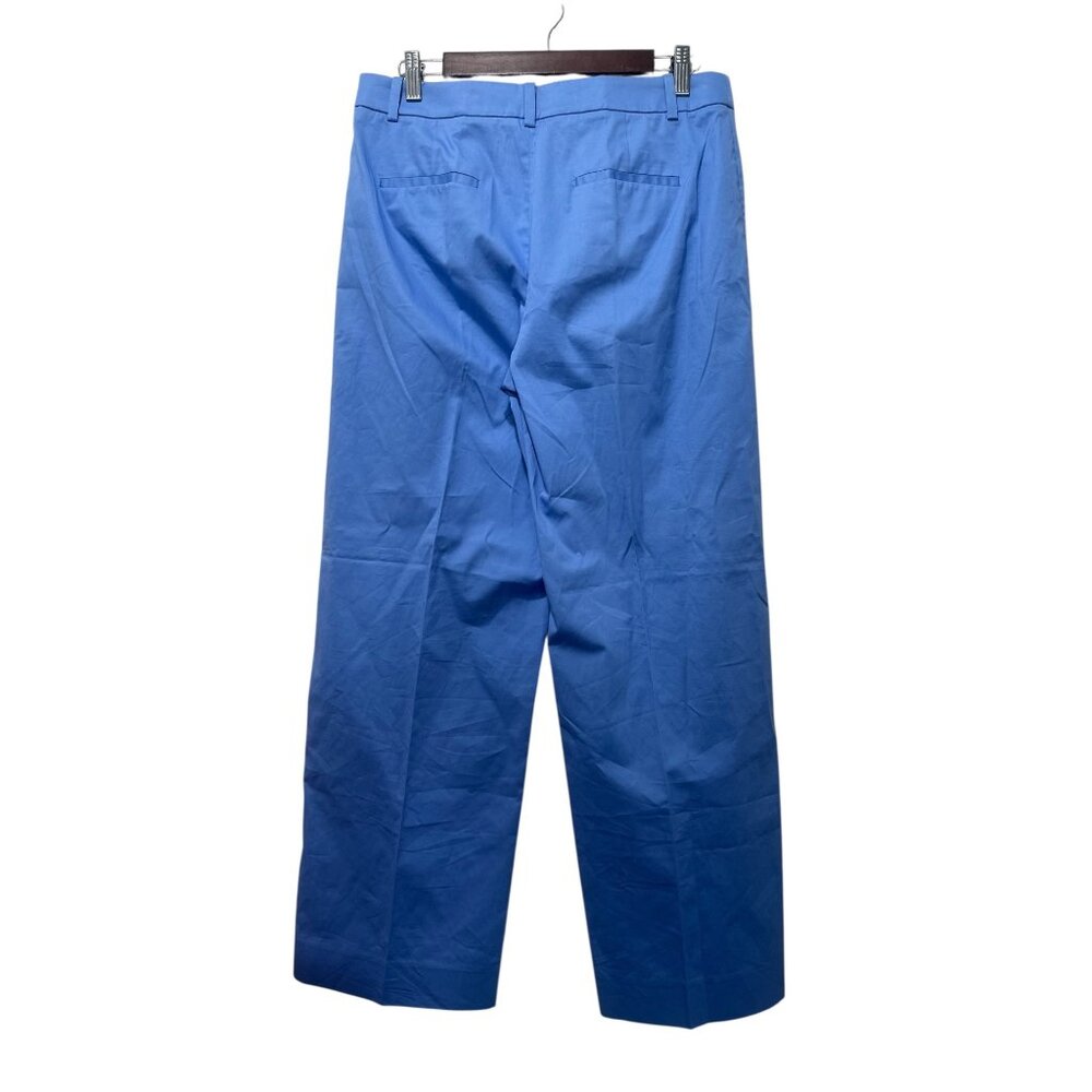 JCREW Wide Leg Chino Trousers Pants Womens 8 Blue Flare Nautical Classic Office - Picture 3 of 11